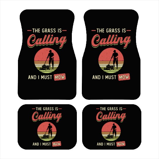 Lawn Mower The Grass Is Calling Garden Lawn Mowing Car Mats