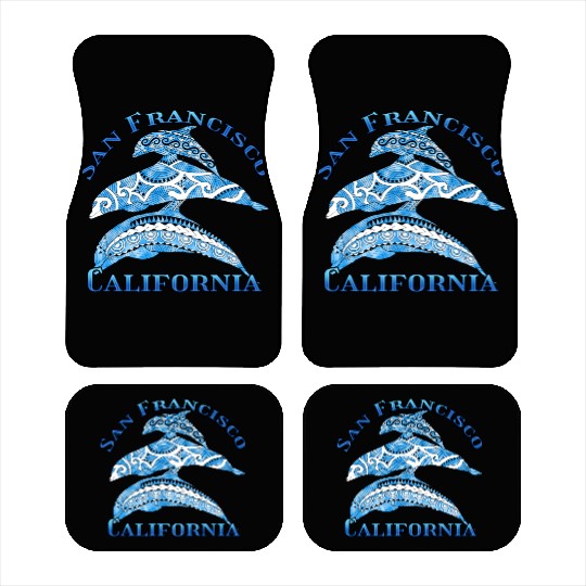 San Francisco California Vacation Tribal Dolphins Car Mats