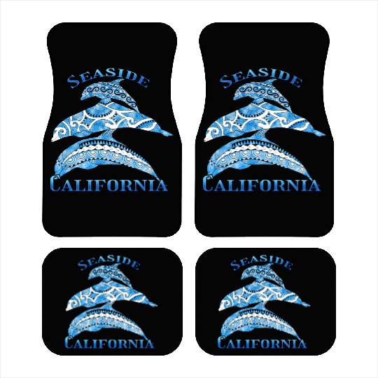 Seaside California Vacation Tribal Dolphins Car Mats