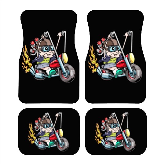 Motorcycle Motorcycling Grandma Motorcyclist Car Mats