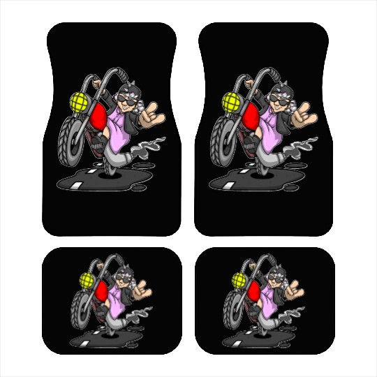 Motorcycle Motorcycling Grandma Motorcyclist Car Mats