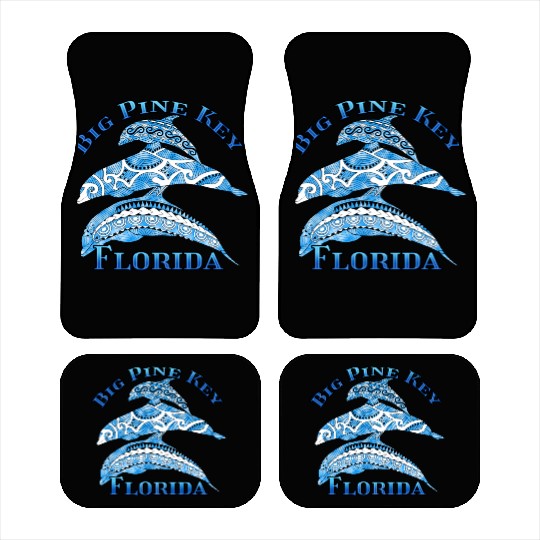 Big Pine Key Florida Vacation Tribal Dolphins Car Mats