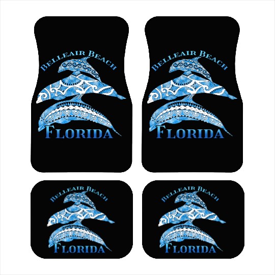 Belleair Beach Florida Vacation Tribal Dolphins Car Mats