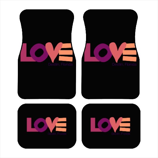 LOVE LOGO Multi Color Logo Car Mats