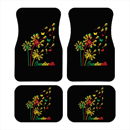 Dandelion Flower With Flying Fists Juneteenth Cele Car Mats