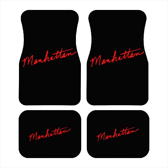 Manhattan handwritten red New York City Car Mats