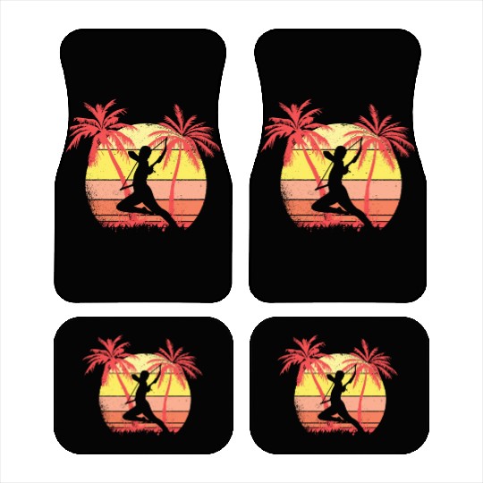 Archery Bow and Arrow Summer Sunset 80s Palm Car Mats
