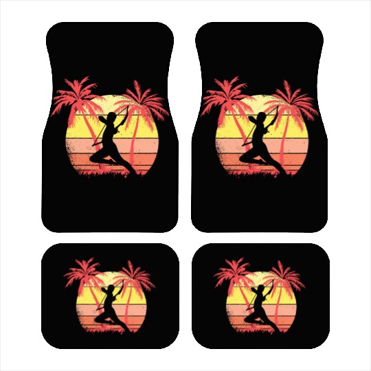 Archery Bow and Arrow Summer Sunset 80s Palm Car Mats