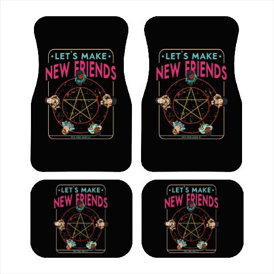 Let's Make New Friends, Retro Occult Wiccan Car Mats