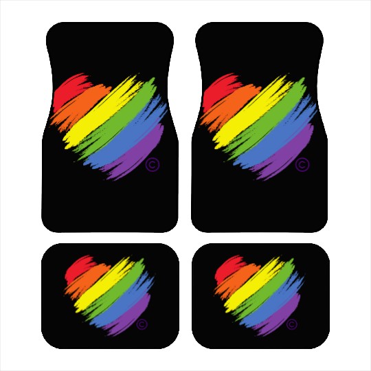 Majestic Brand Rainbow Heart Collection Car Mats