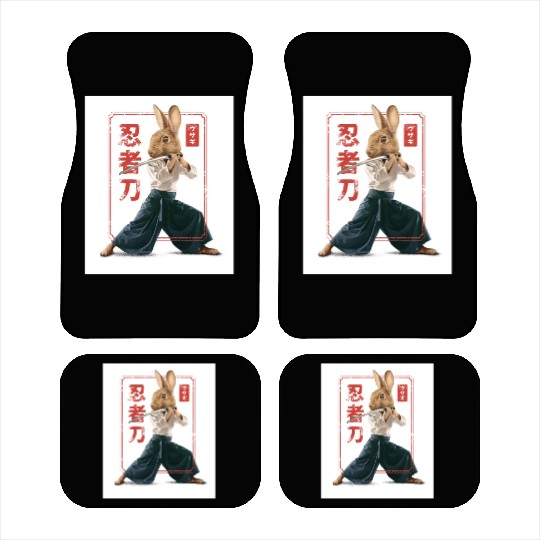 Rabbit with katana Rabbit with katana gift inspira Car Mats