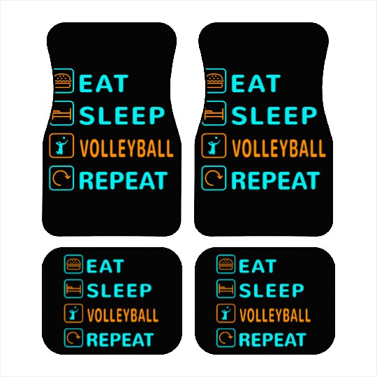 Eat. Sleep. Volleyball. Repeat Design Car Mats