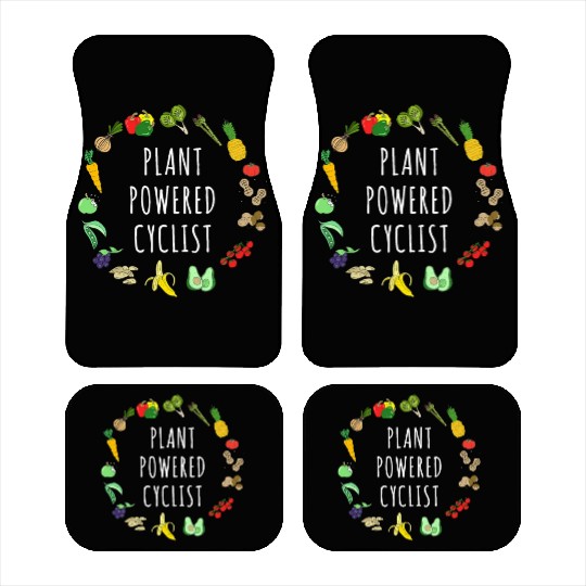 Plant Powered Cyclist Vegetarian Vegan Cycling Car Mats