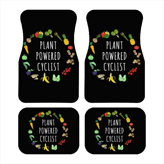 Plant Powered Cyclist Vegetarian Vegan Cycling Car Mats