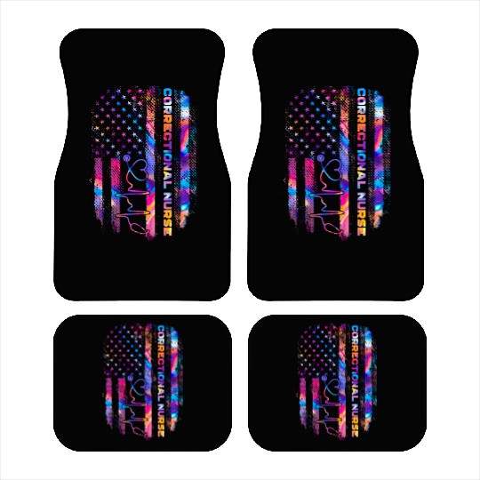 correctional nurse - US flag Car Mats