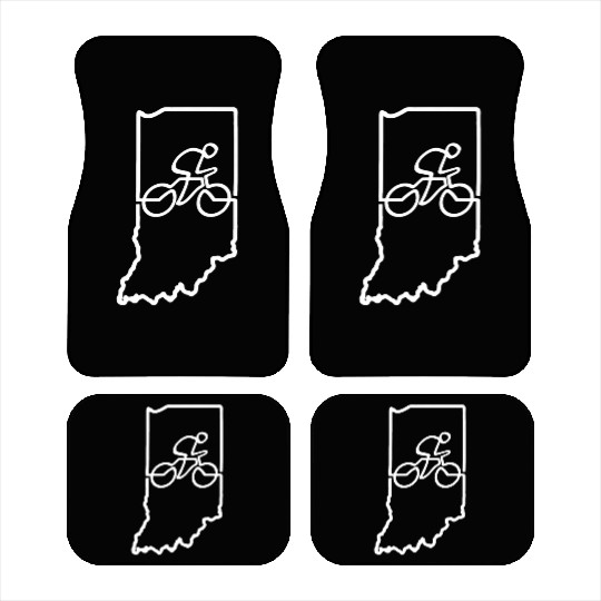 Indiana Cycling Premium Car Mats Cyclist Gift Bike