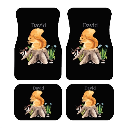 Forest Animal Bear Flowers Name David Car Mats