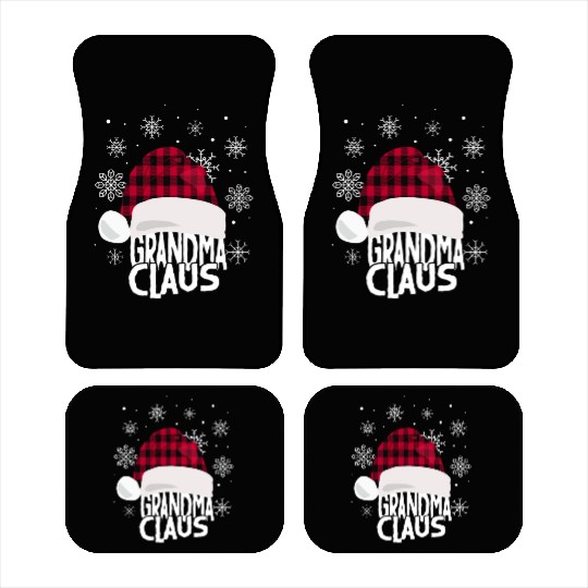Womens Grandma Claus Christmas Buffalo Plaid Car Mats