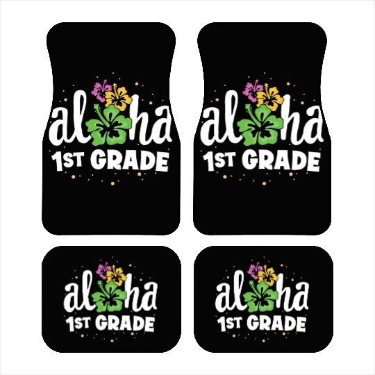 Aloha 1st Grade Tropical Teacher First Day Back Car Mats