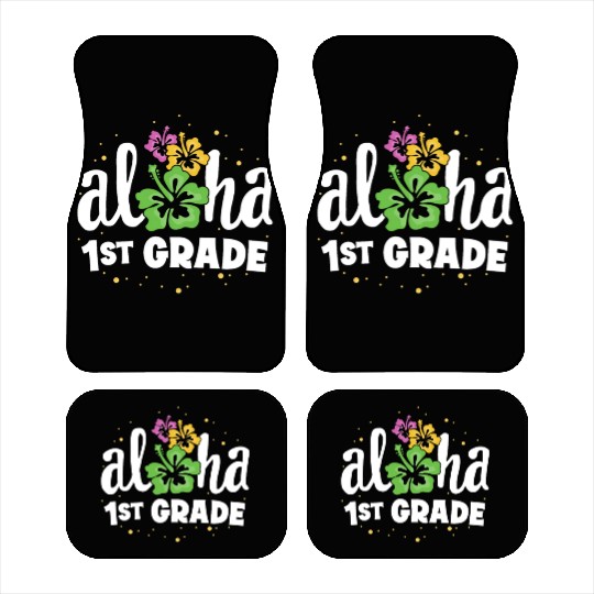 Aloha 1st Grade Tropical Teacher First Day Back Car Mats