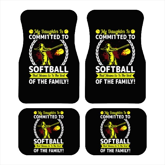 Softball Player Mom/dad My Daughter Is Committed Car Mats