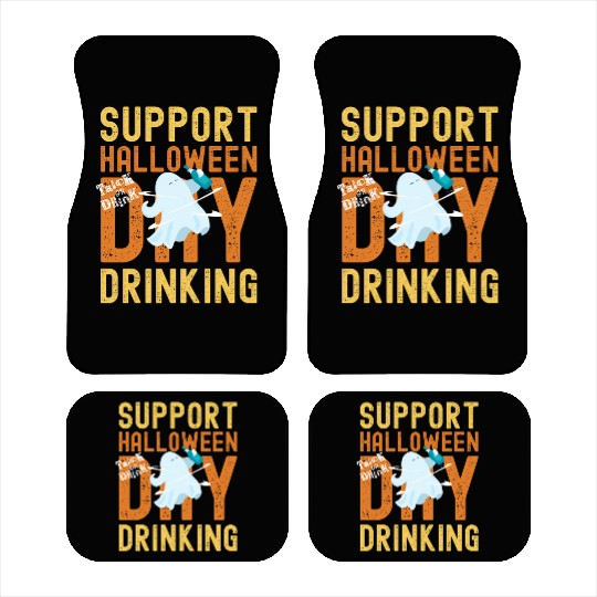 Support Halloween Day Drinking | Drunk Ghost Car Mats