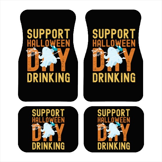 Support Halloween Day Drinking | Drunk Ghost Car Mats