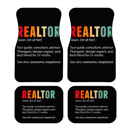 Vintage Realtor Definition Broker House Agent Car Mats