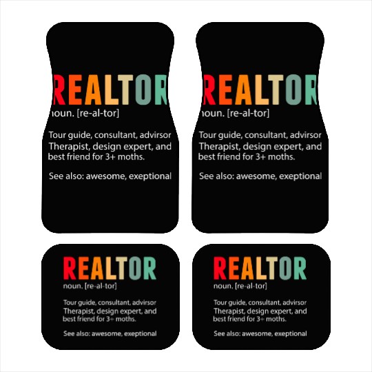 Vintage Realtor Definition Broker House Agent Car Mats