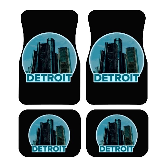 Detroit Michigan Skyline Car Mats