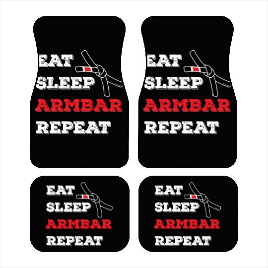 Vintage BJJ Eat Sleep Armbar Repeat Grappling Jiu Car Mats