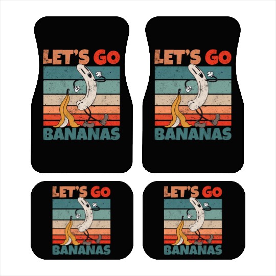 Retro Vintage Let's Bananas Funny Butt Banana Car Mats