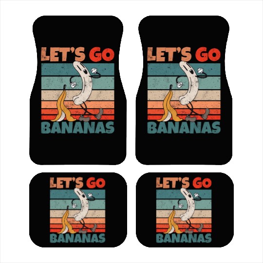 Retro Vintage Let's Bananas Funny Butt Banana Car Mats