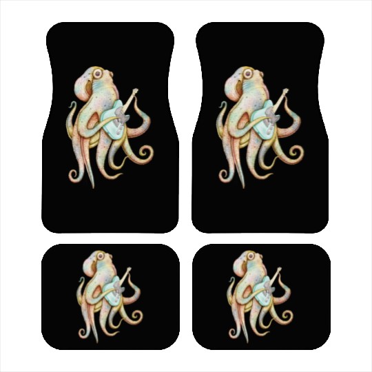 POLAH the axe wielding Octopus on Aqua Car Mats