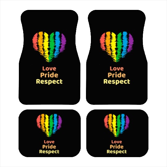 Love Pride Respect. Rainbow Heart For Oslo Car Mats
