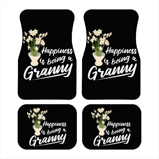 Happiness Grandma Flowers Grandmom Gardener Car Mats