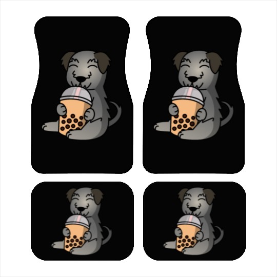 Boba Bubble Tea Irish Wolfhound Car Mats
