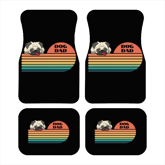 Retro Pug Lover Gift Car Mats