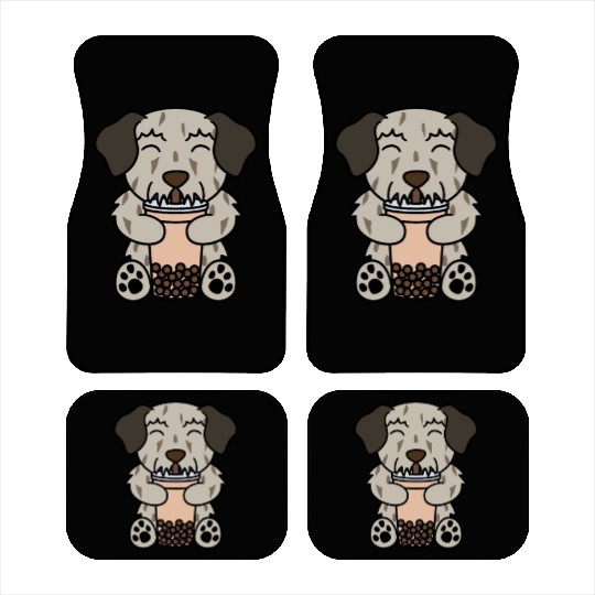 Boba Bubble Tea Irish Wolfhound Car Mats
