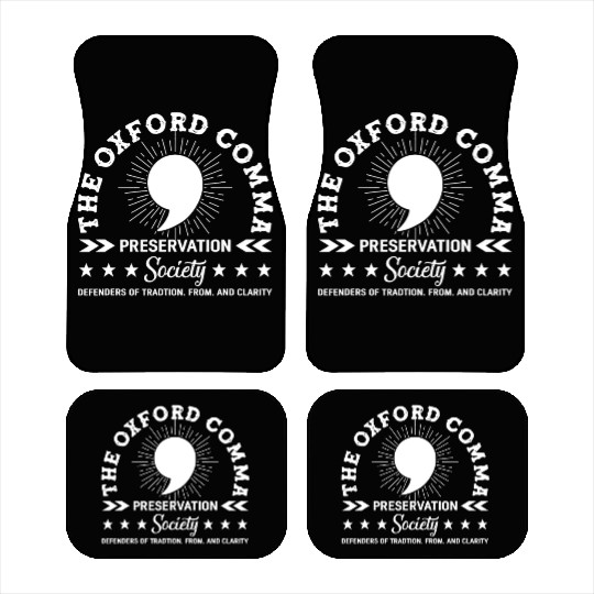 The Oxford Comma Appreciation Society Car Mats