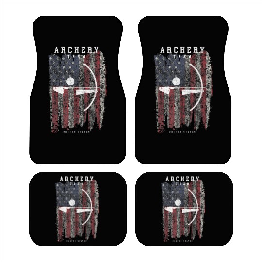 Archery Team USA Vintage American Flag Compound Car Mats