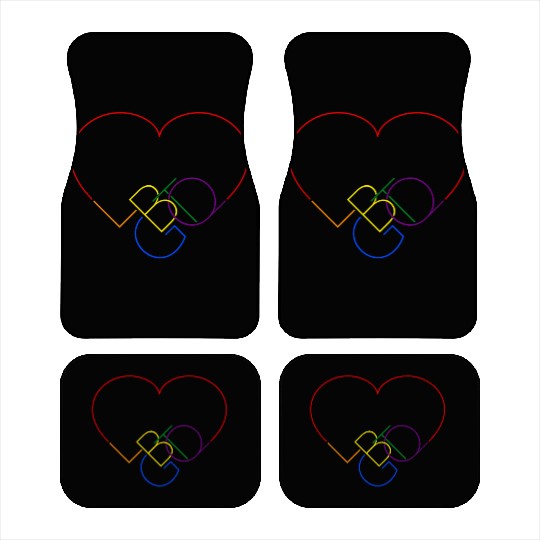 LGBT pride rainbow heart Car Mats