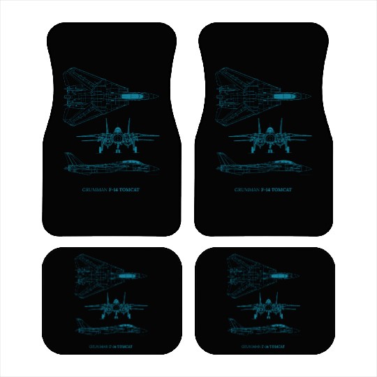 F-14 Tomcat Jet Fighter Blueprint Car Mats