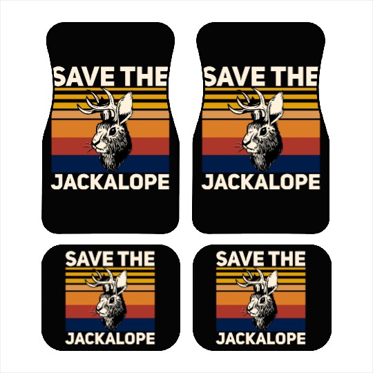 Save The Jackalope , Vintage Retro Camping Lover Car Mats