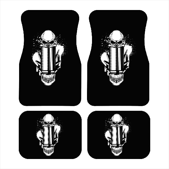 Bullets and Skull Roses Aesthetic Dripping Pattern Car Mats