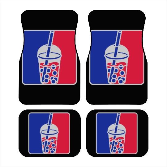 Red blue bubble tea Car Mats