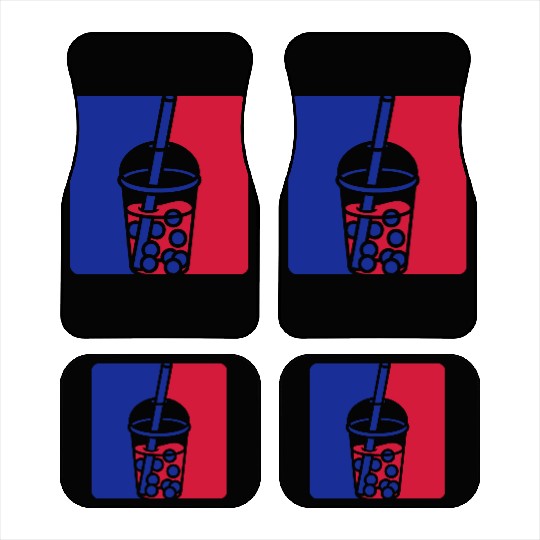 Blue red bubble tea Car Mats