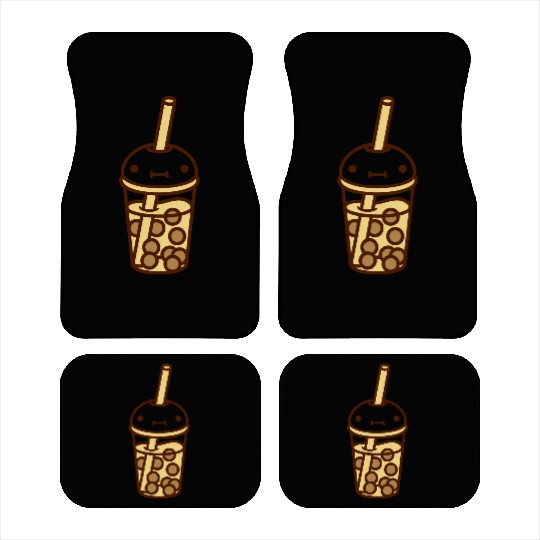 face bubble tea comic Car Mats