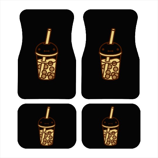 face bubble tea comic Car Mats