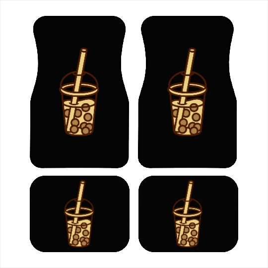 Bubble tea comic design Car Mats